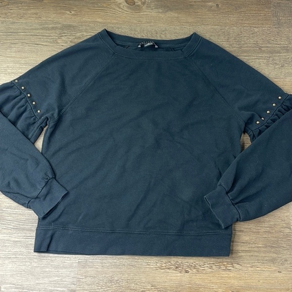 Sanctuary Woman’s Black Sweatshirt with Stud Detail and Balloon Sleeves, size XS - Picture 1 of 10